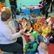 Mrs. Thode reading to the M-W-F class